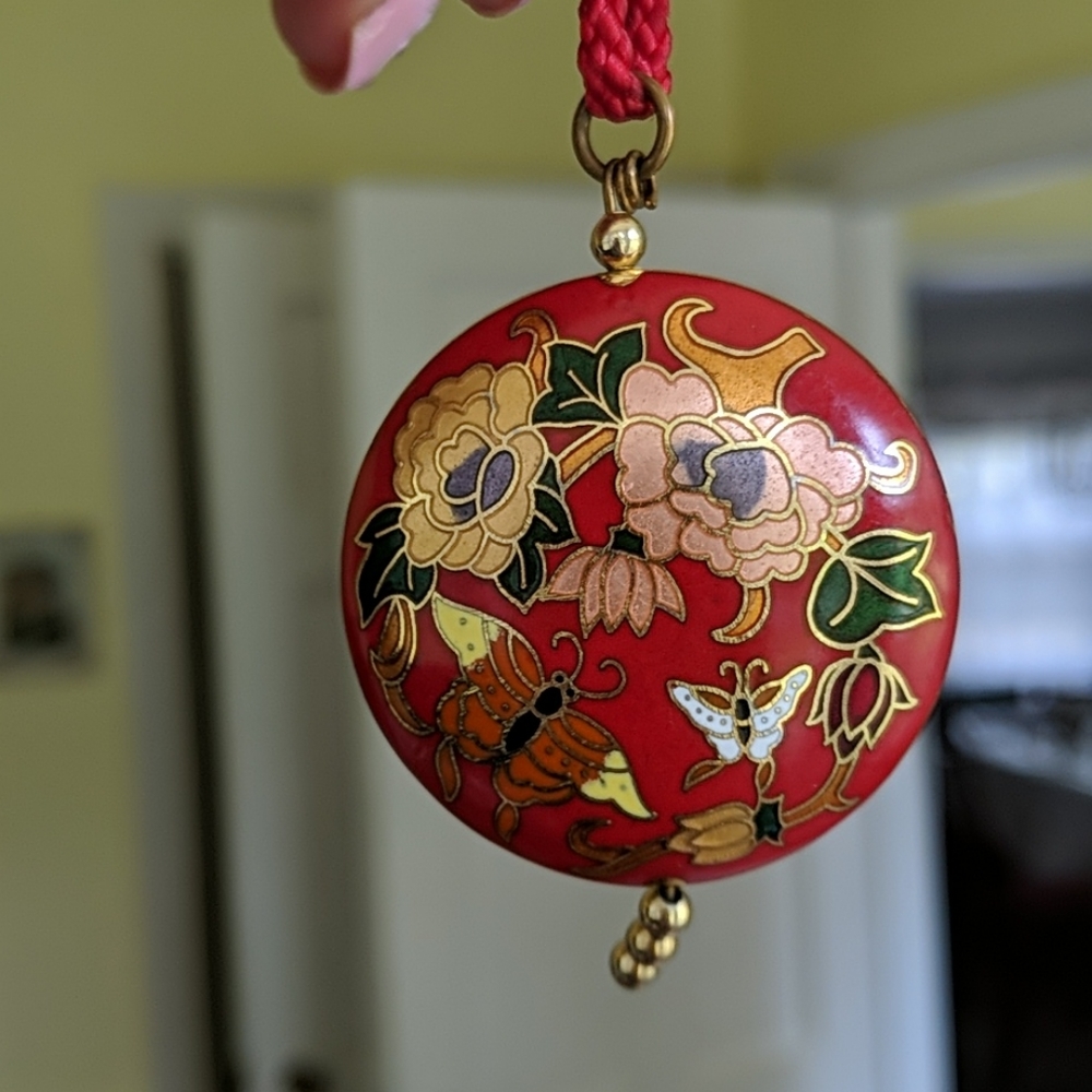 Vintage Red Floral Pendant